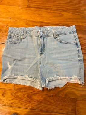 Cat & Jack Light Washed Blue Distressed Denim Cutoff Shorts Girls XXL 16/18